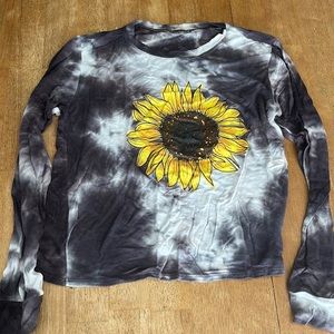 tie dye sunflower crop top